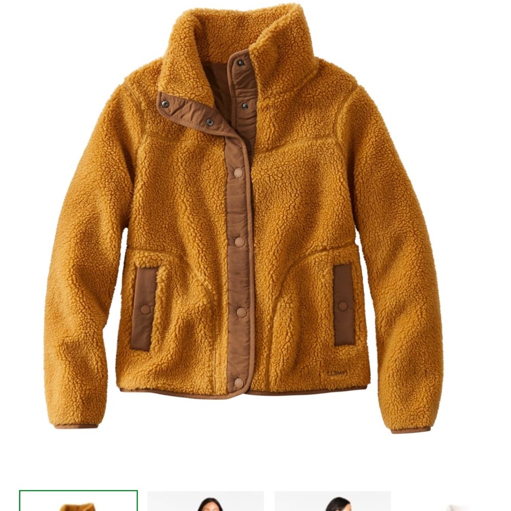 L.L. Bean Women's Mustard Sherpa Jacket